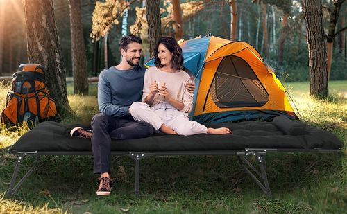 Reclining Sun Lounger Garden Folding Chair Bed Recliner + Cushions Beach Camping — image 7