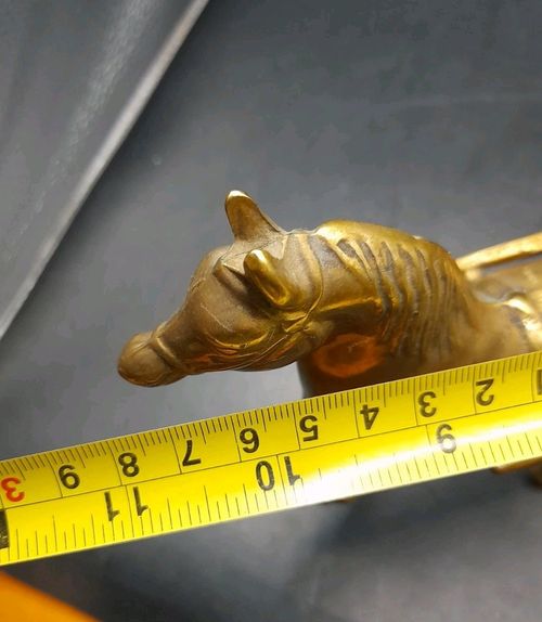 Good Size Vintage Solid Brass Horse  Drawn Carriage - 11 By 16 By 3.5" Approx. — image 13