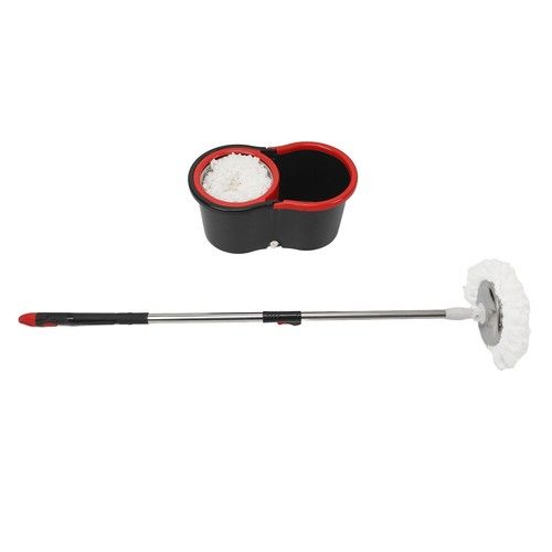 360° Spin Mop Bucket Set Wringer 3 Microfiber Heads Extendable Handle