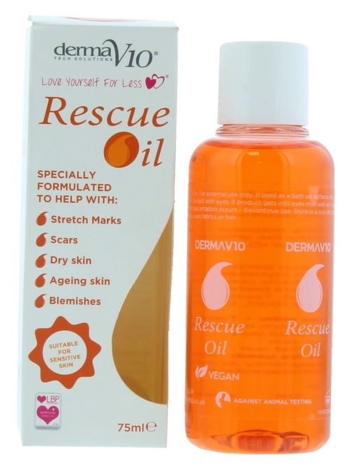 Rescue Oil Stretch Marks Scars Dry Ageing Blemishes Skin Vegan 75 ml Derma V10 — image 1