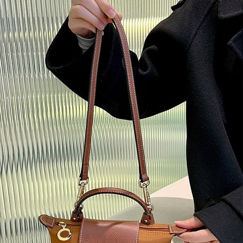 Leather Strap for Longchamp Mini Bag Adjustable Brown Replacement Strap — image 7