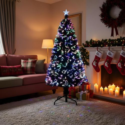 7FT Pre-Lit Christmas Tree Green Fiber Optic LED Lights Xmas Home Holiday Decor — image 4