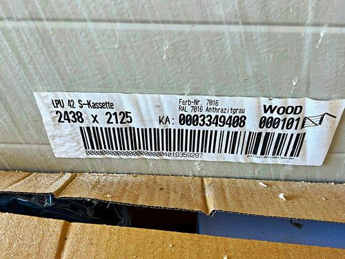 Hörmann LPU 42 S-Kassette Garage Door 2438x2125 Anthracite Grey