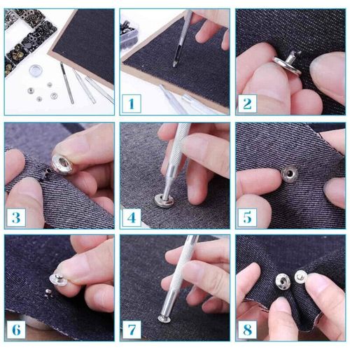 325Pcs Heavy Duty Snap Fasteners Press Studs + Poppers Leather Button Tool Kit — image 11