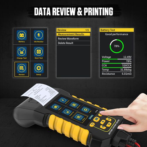 Car Battery Load Tester with Printer 12V 24V Digital Analyzer Charging Cranking  — image 5