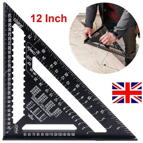 30CM 12" ROOFING SPEED SQUARE ALUMINIUM RAFTER ANGLE MEASURE TRIANGLE GUIDE TOOL — image 10