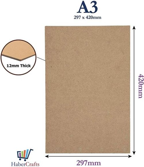 A3 MDF Drawing Board Sketching Smooth Surface Artist 12mm Thick (297mm x 420mm)