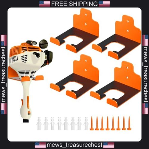 Garden Tool Organizer Rack Stainless Steel Wall Mount Holder for Trimmers — image 1