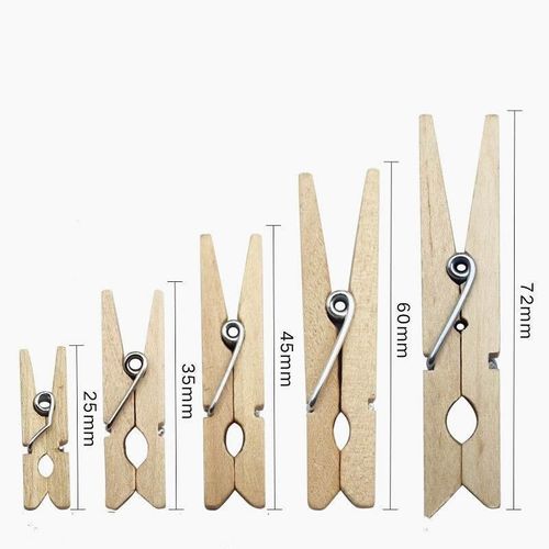 50pcs Mini Wooden Pegs Craft Hanging Wedding Photo Small Craft Clothes Clips — image 1