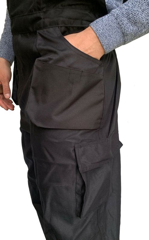 UK Heavy Duty Bib and Brace Overalls Mens Work Trousers Multi Pocket Robust Knee — image 6