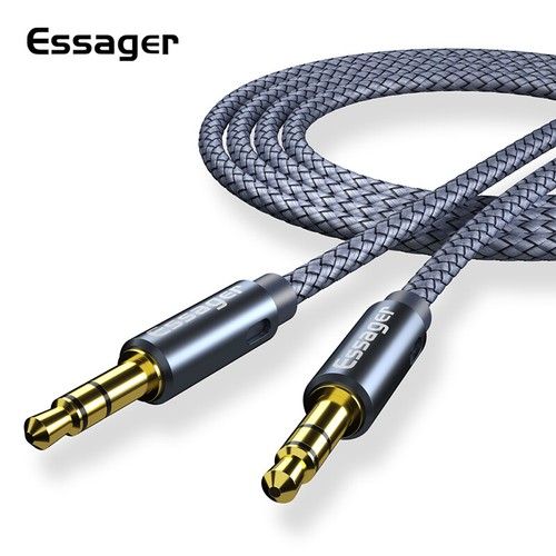 Essager 3.5mm Stereo Jack Audio Aux Braided Cable Male to Male. 0.5m - 5m