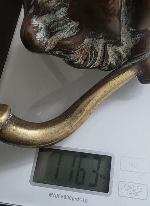 Antique Victorian Brass Lions Head Door Knocker Door Hardware Old — image 10