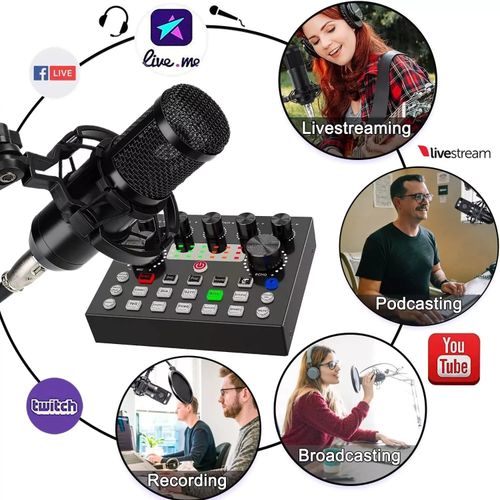 Complete Home Studio Recording Kit Mixer Condenser Microphone For Music Podcast — image 15