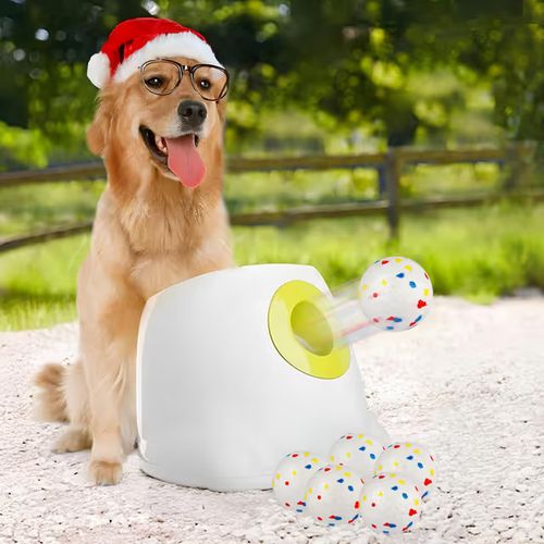 Automatic Dog Ball Launcher with 6 E-TPU Balls – Interactive for Large Dogs — image 1