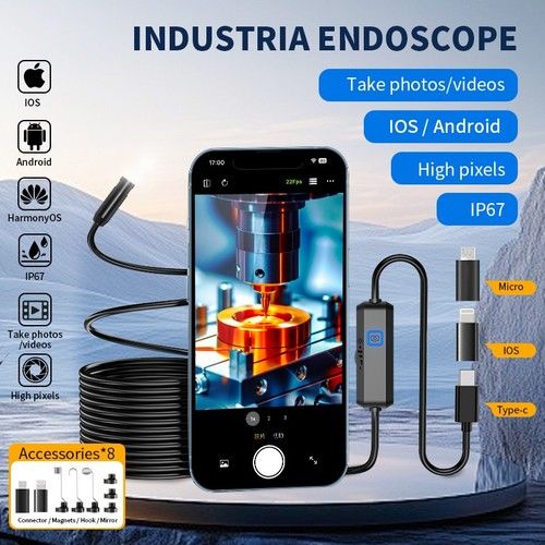 Direct Plug Endoscope Borescope Inspection Camera For iPhone Samsung Google