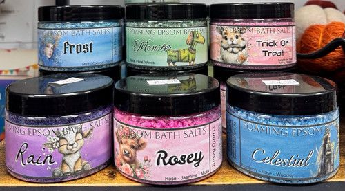 Foaming Epsom Bath Salts Assorted Scents Round Jars 130g