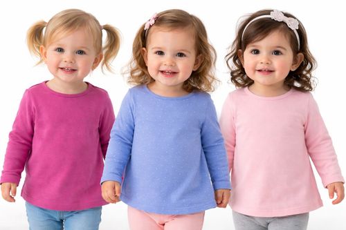 3x Girls JOHN LEWIS Pure Cotton Long Sleeve Tops  Age 9-12 Months *BNWOT* — image 3