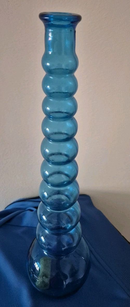 Blue Glass Bubble Genie Bottle 17" DF — image 3