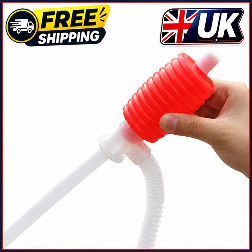 Manual Hand Syphon Siphon Pump - Liquid Transfer Water Petrol & Diesel Fuel UK