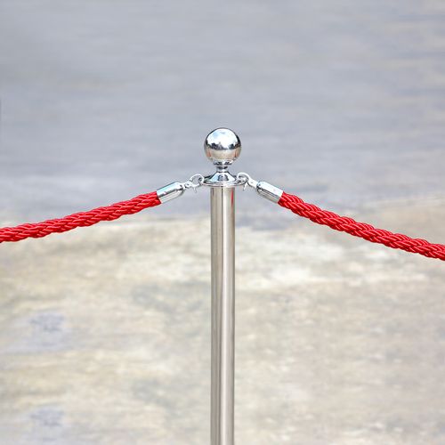 1.2m / 3.9Ft Stanchion Rope Barrier Rope Twisted Post Ropes Red Silver — image 7