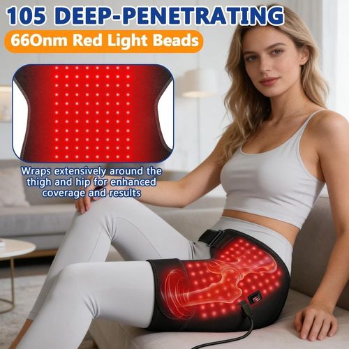 660nm Red Light Therapy Hip Wrap for Sciatica & Hip Pain Relief 3 Heating Levels — image 3