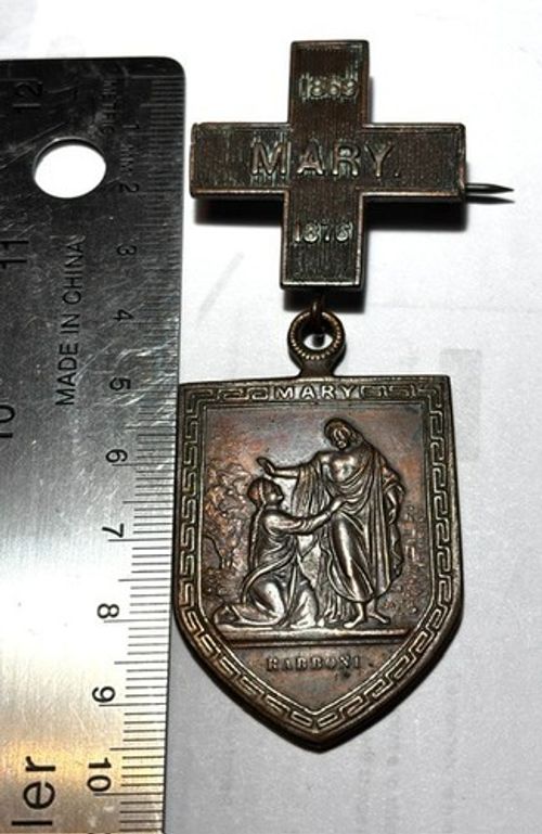 Antique 1878 Mary Commandery No. 36 Knights Templar Masonic Pilgrimage Medal Pin