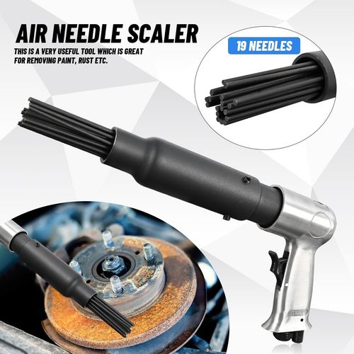 Air Pneumatic Gun Needle Scaler w/ 4 Hammer Chisel Kit Rust Weld & Paint Remover — image 4