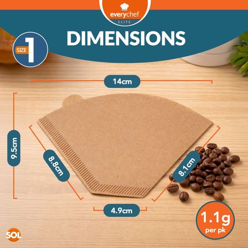 80 Coffee Filter Papers Size 1 /101/1K Unbleached Brown Cones Melitta Equivalent — image 2