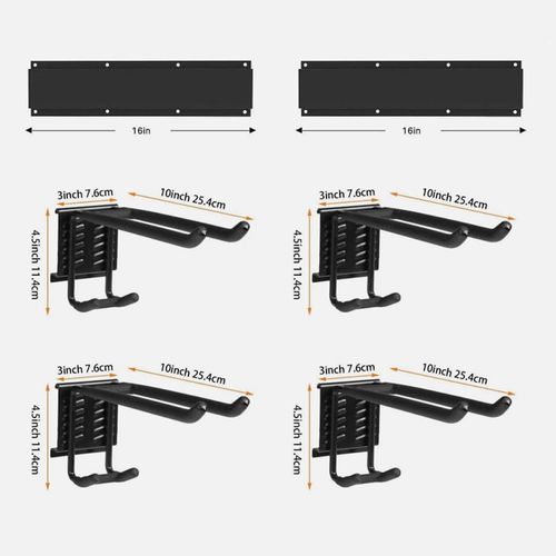 Garage Garden Tool Holder Storage Rack Shed Wall Mounted Organiser Long Hooks — image 1