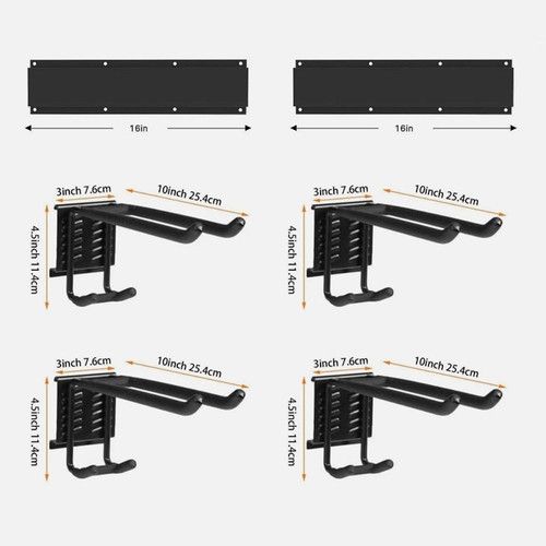 Garage Garden Tool Holder Storage Rack Shed Wall Mounted Organiser Long Hooks