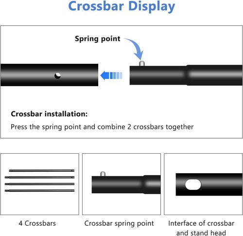 Adjustable Photography Background Support Stand Photo Backdrop Crossbar Kit — image 4