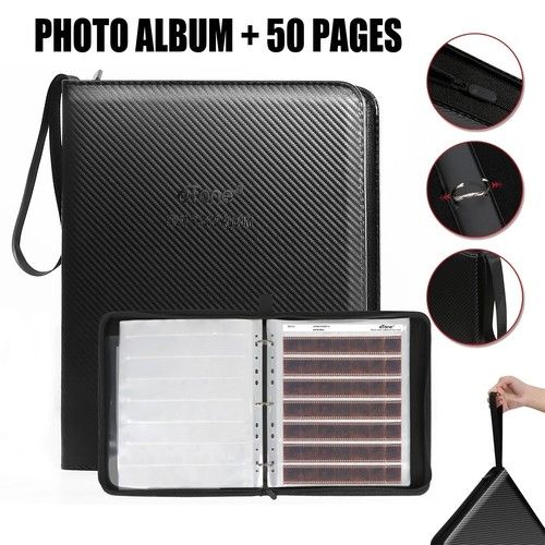 Zipper Ring Photo Archival Storage Film Binder Album+ 50x 135 35mm Negative Page