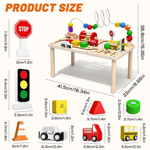 DICAO Baby Activity Table for 1 Year Old Boy Toys, 8 In 1 Montessori Brown  — image 4