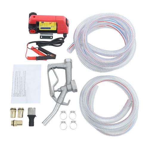 Diesel Transfer Pump Kit 12V 45L/min 200W Fuel Transfer Pump Kit w/Nozzle&Hoses — image 2