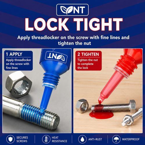 Threadlocker Blue & Red 10ml x2 Medium & High Strength Thread Lock Glue — image 3