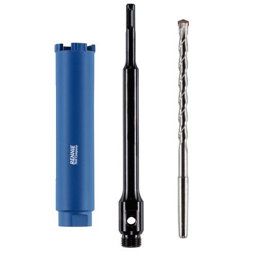 Diamond Core Drill Bit Set Includes Long SDS Adapter + Pilot Drill Hole Cutter