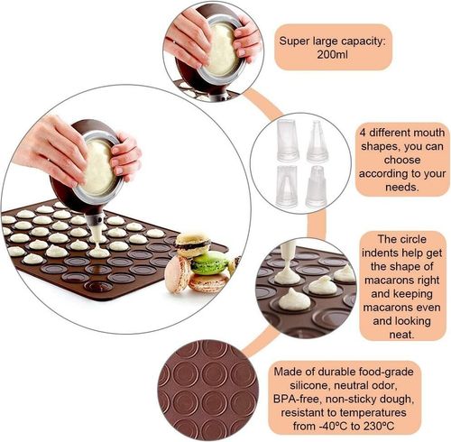 48 Cavities Baking Silicone Macaroon Macaron Sheet Mat Tray Non Stick Mould — image 3