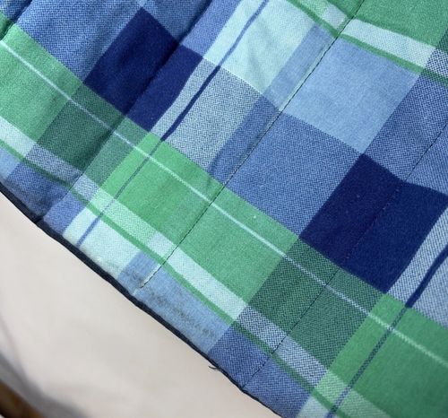 VTG Blue Green Tartan Check Replacement Baby Bouncer Chair Cover 80s 90s  — image 3