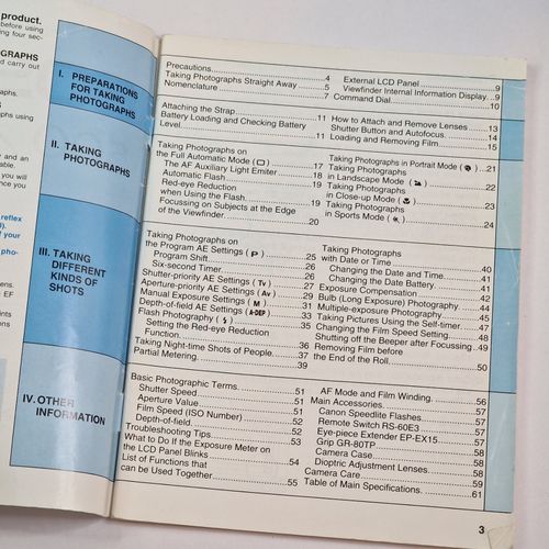 Canon EOS 500 /  500QD Original Instructions Manual, English Only — image 3