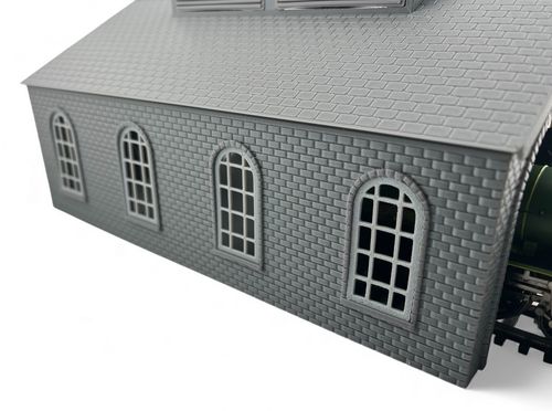 O Gauge 1:43 Double Engine Shed – 3D Printed Model Railway Building (Unpainted) — image 4