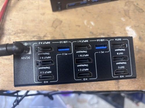 Kceve KVM Switch 3 Monitors 2 Computers 8K@60Hz KC-KVM203DH HDMI+2 Displayport