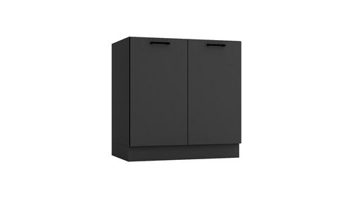 Kitchen Cabinets 8 Units Complete Kitchenette Small Set 240cm Black Grey Anika — image 14