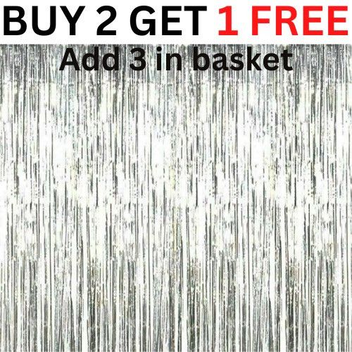 2M-3M FOIL FRINGE TINSEL BACKDROP CURTAIN DOOR WEDDING BIRTHDAY PARTY DECORATION — image 1