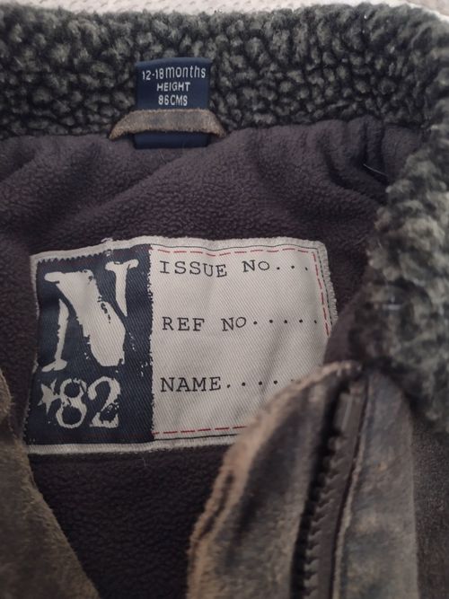 AMAZING CONDITION Next Boys Brown Aviator Bomber Jacket – 12–18 Months — image 2
