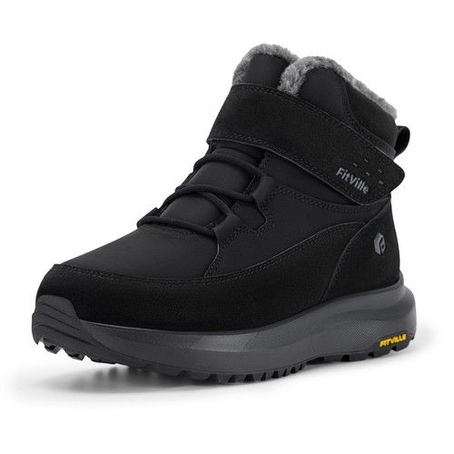 FitVille Womens Wide Snow Boots Fur Lined Ankle Booties Warm Non-Slip Outdoor