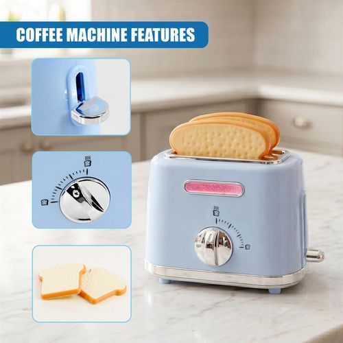 Kitchen Appliances Toy Set Kids Pretend Play Coffee Toaster Mixer Blender Food — image 8