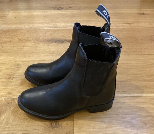 Hy Equestrian Black leather Jodhpur Boots, Size 1 — image 2