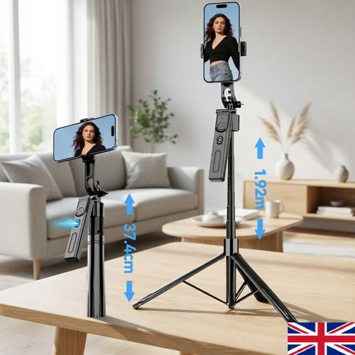 192cm 360 AI Face Tracking Selfie Stick Tripod w/2 Fill Lights Auto Open Stand — image 2