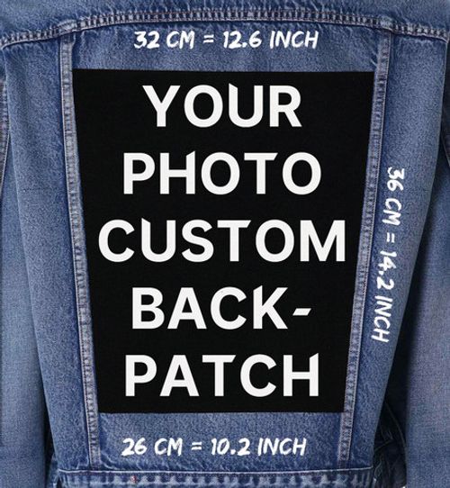Custom Photo Back Patch – Large Cotton Canvas Patch for Jackets, Vest, Flannels
