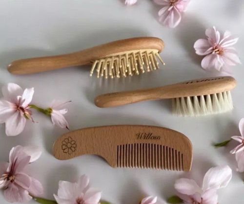Personalised Baby Hair Brush Set Baby's First Brush Set Newborn Christening Gift — image 17